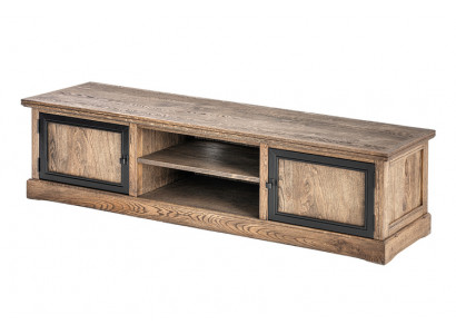 Meuble TV en bois massif avec table en verre, armoire de télévision, tables designer et basse.